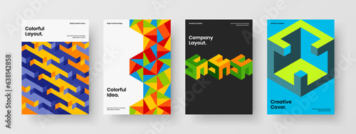 Fresh presentation vector design concept set. Colorful mosaic hexagons magazine cover illustration bundle. Free Download Fresh presentation vector design concept set. Colorful mosaic hexagons magazine cover illustration bundle. - GFXLoad