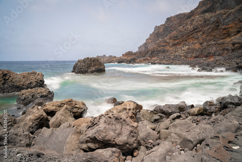  amazing rock formations in the sea in the coast of the island of El Hierro  Canary Islands 