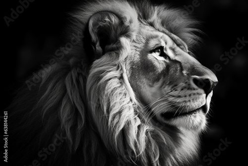 Lion in Black and White