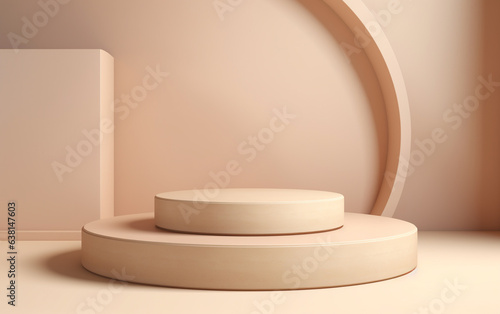 3d display product beige minimal scene with geometric podium platform. cylinder background vector 3d rendering with podium. stan 