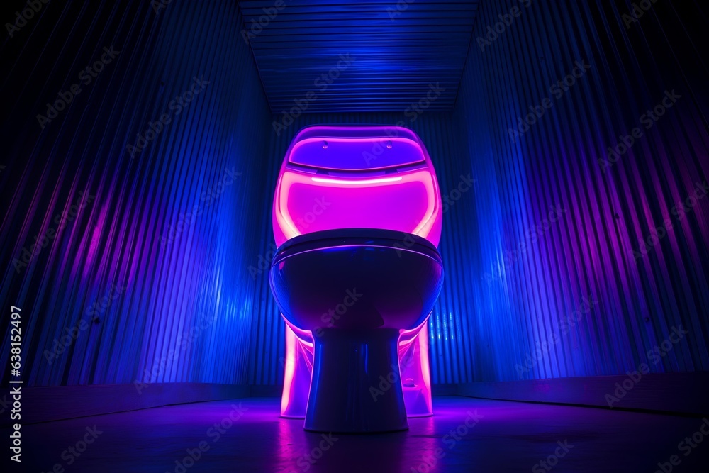Illuminated Elegance: The Futuristic Toilet Seat - obrazy, fototapety, plakaty 