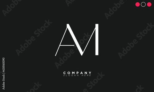 AM Alphabet letters Initials Monogram logo MA, A and M