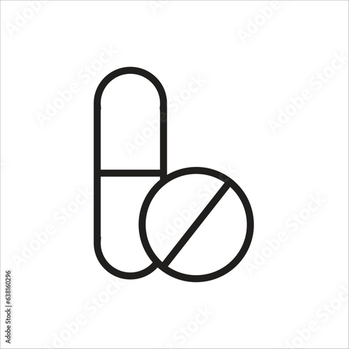 pill vector icon line template