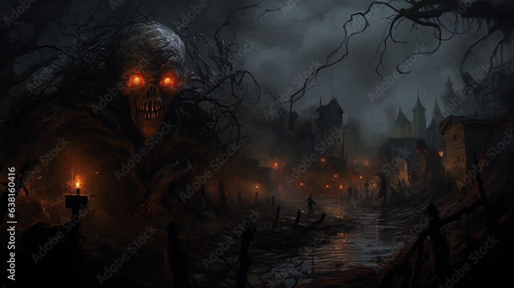 Absurd creepy ghost dark gothic background image AI generated art