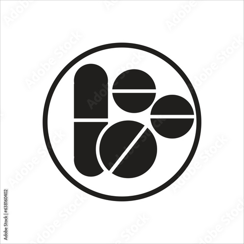 pill vector icon line template