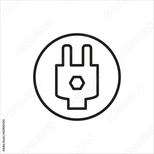 plug vector icon line template