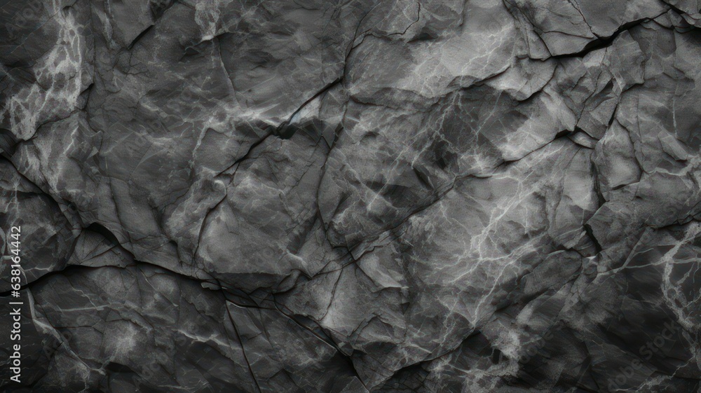 Black white rock texture. Dark grey stone granite background created with Generative AI Black white rock texture. Dark grey stone granite background created with Generative AI