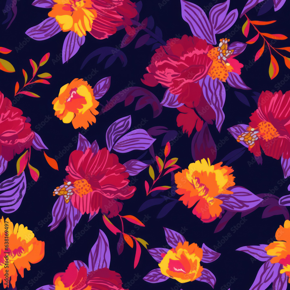 Obraz premium Beautiful floral seamless pattern