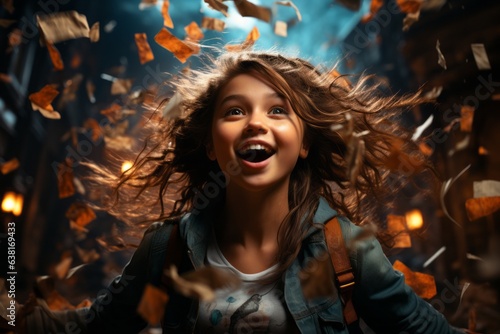 Person Celebrating Victory Success: First Place Achievement, Accomplishment, Victory, Triumph, Fulfillment, and Growth, Winning, Progress in Realization, Attainment, Reaching Goals and Successful