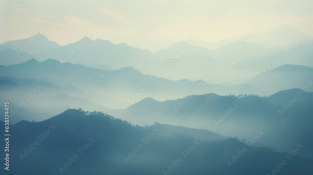 mountain range obscured by haze, showcasing the effects of air pollution generative ai mountain range obscured by haze, showcasing the effects of air pollution generative ai