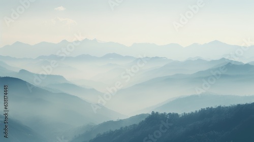 mountain range obscured by haze  showcasing the effects of air pollution generative ai
