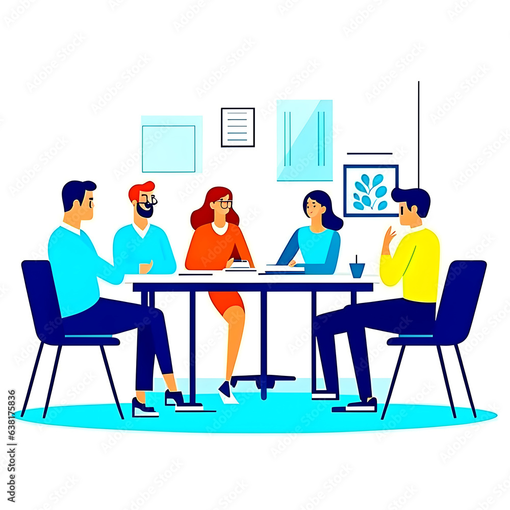 meeting the team discussed illustration meeting the team discussed illustration