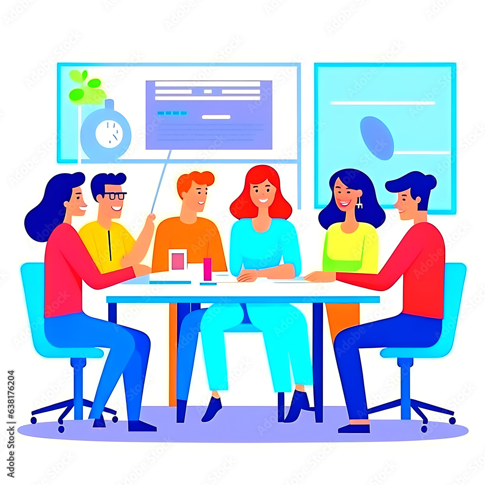 meeting the team discussed illustration meeting the team discussed illustration