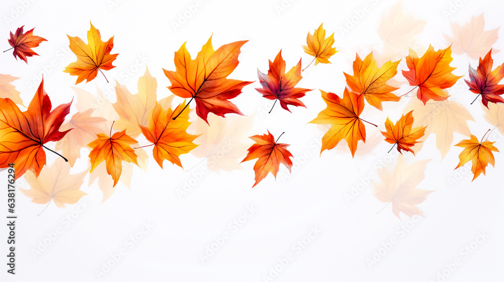 autumn maple leaves ornament on white background raster picture. autumn maple leaves ornament on white background raster picture.