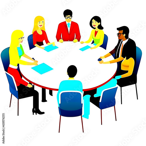 meeting the team discussed illustration