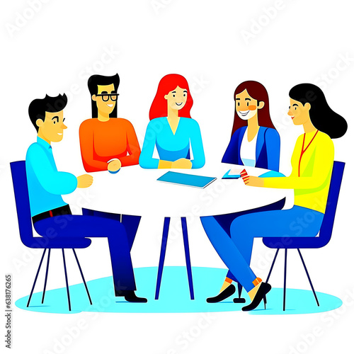 meeting the team discussed illustration