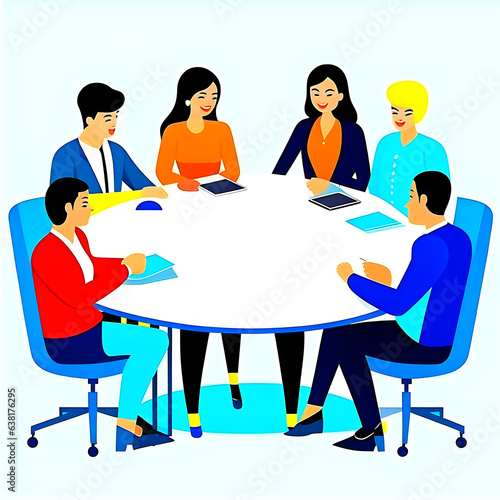 meeting the team discussed illustration