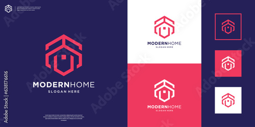 minimalist home logo design template