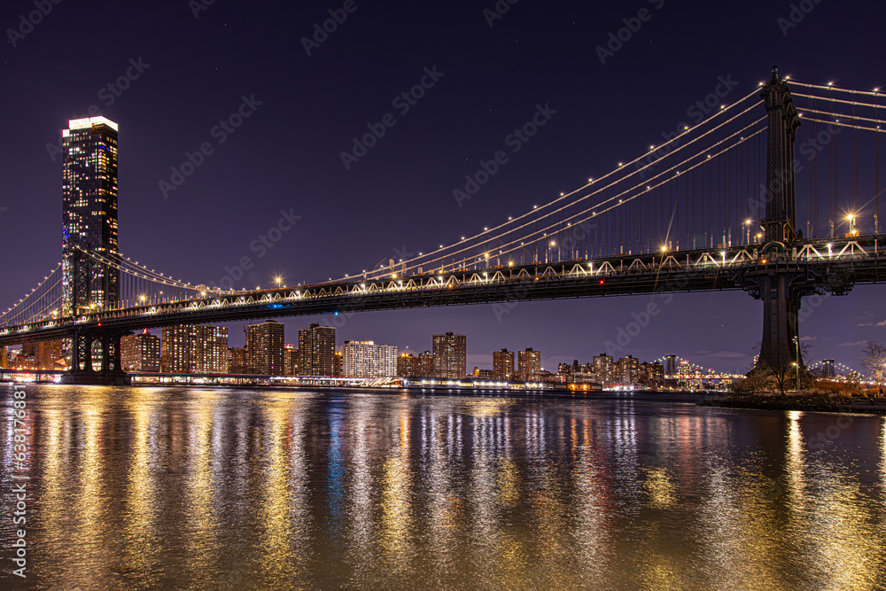 Manhattan Bridge, Manhattan, Bridge, nightview, nyc, usa, bridge, night, city, brooklyn, new york, brooklyn bridge, landmark, manhattan, water, skyline, architecture, river, lights, cityscape, travel,