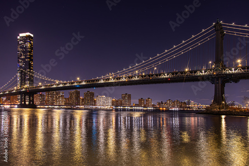 Manhattan Bridge  Manhattan  Bridge  nightview  nyc  usa  bridge  night  city  brooklyn  new york  brooklyn bridge  landmark  manhattan  water  skyline  architecture  river  lights  cityscape  travel 