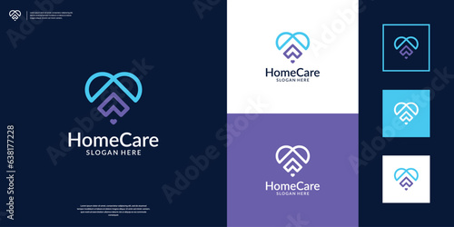 Minimalist medical heart logo design with line art style