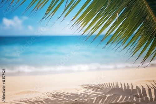 Tropical sea sandy beach sun shines to ocean background