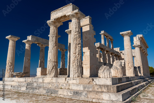 The temple of Afaya or Afeaor (Greek Ἀφαία), of Doric order, located on the Argosaronic island of Aegina