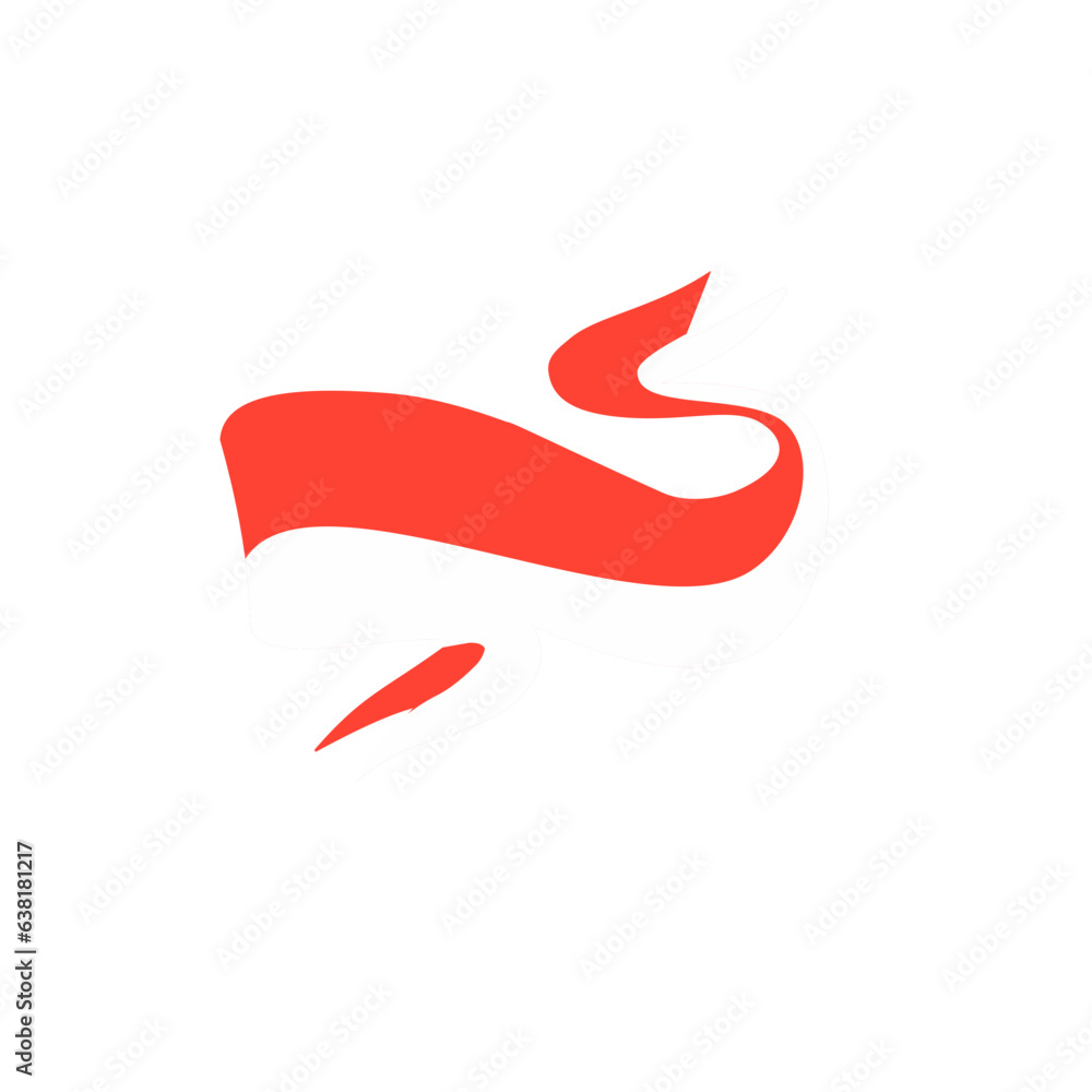 Indonesian flag ribbon vector icon Indonesian flag ribbon vector icon