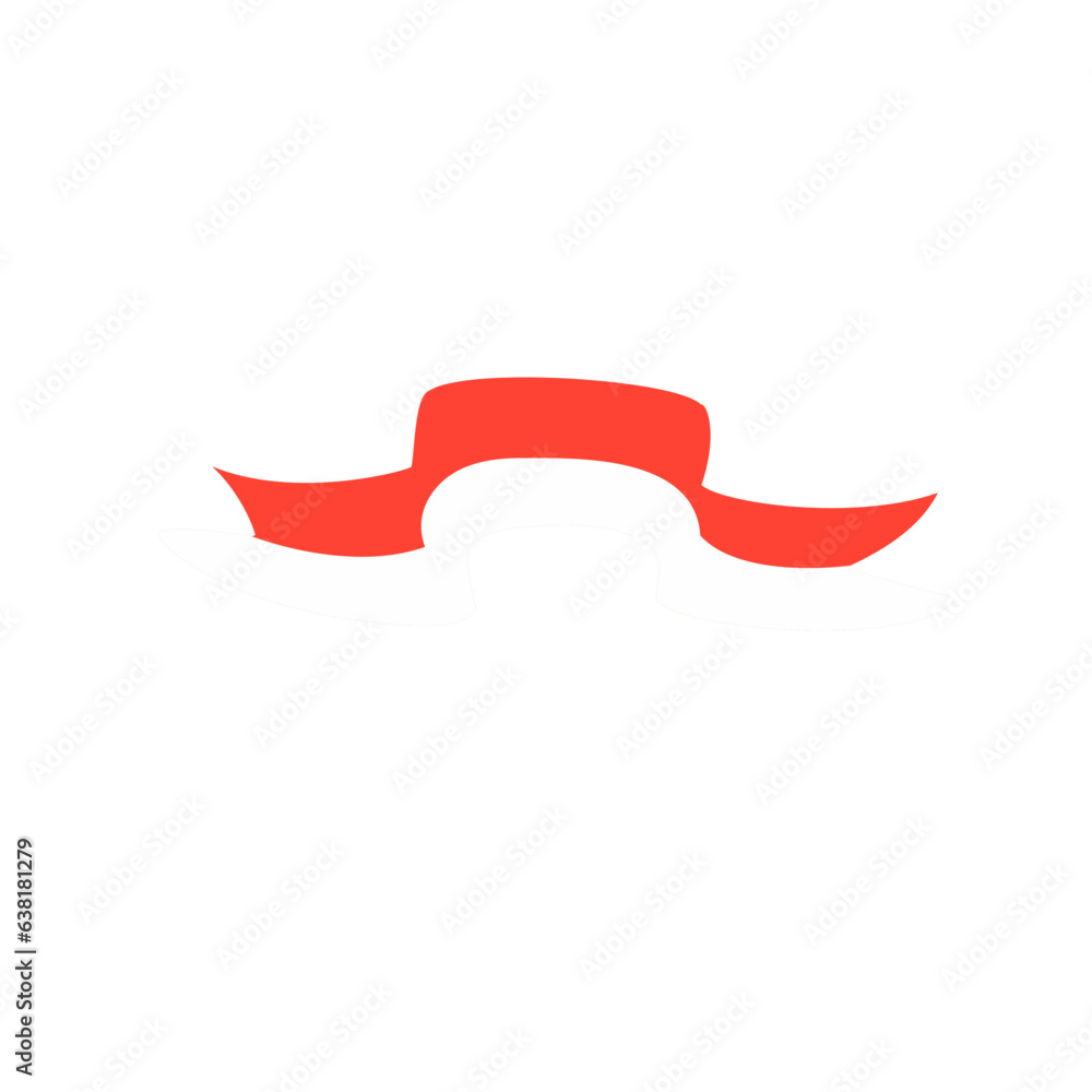 Indonesian flag ribbon vector icon Indonesian flag ribbon vector icon