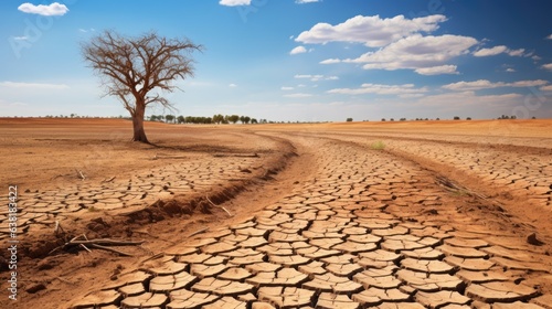 barren farmland affected by drought  a clear indication of climate change generative ai