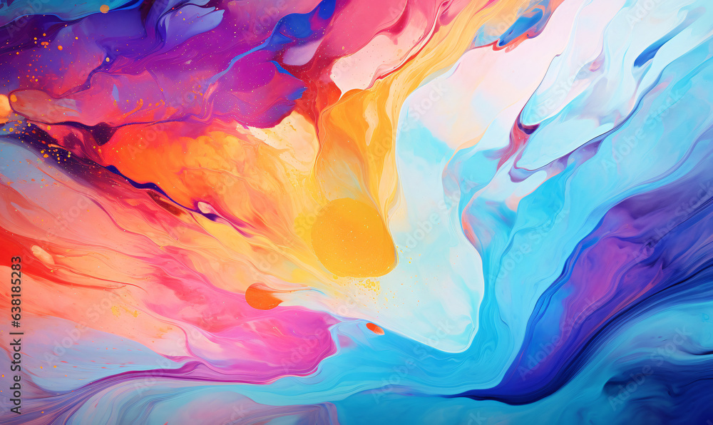 Abstract Fluid Art Colorful and dynamic background