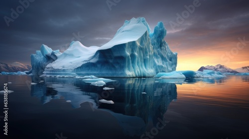 iceberg melting due to global warming, symbolizing climate change and its impacts generative ai