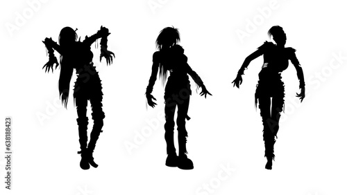 Scary Zombie Girl Silhouette