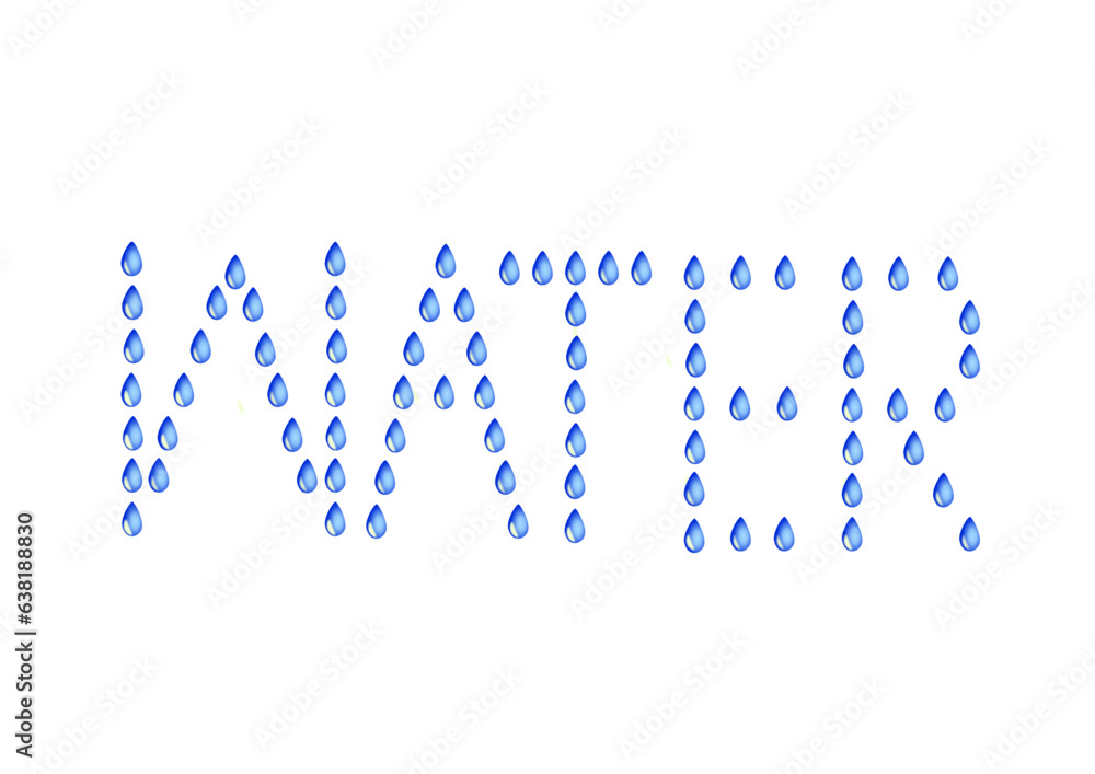 zu einem schriftzug WATER angeordnete wassertropfen zu einem schriftzug WATER angeordnete wassertropfen