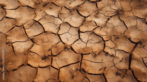 dry and cracked earth due to drought, a clear image of climate change generative ai