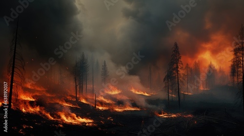 forest fire, a direct consequence of extreme weather conditions and climate change generative ai