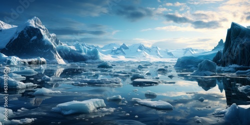 Fragile ice sheets surrender to rising temperatures in the Arctic, echoing urgent alarms of global warming. Our planet's cry resonates amidst the ripples of changing climate and ecology.