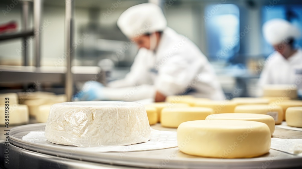 dedicated cheese maker preparing cheese in a dairy generative ai - obrazy, fototapety, plakaty 