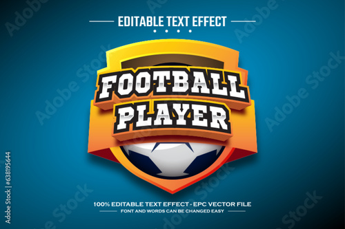 Football player 3D editable text effect template