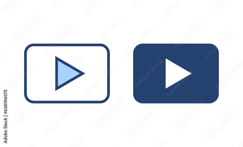 Play icon vector. Play button sign and symbol Play icon vector. Play button sign and symbol