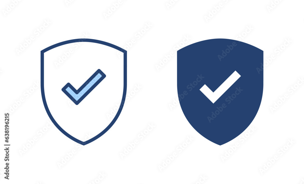 Shield check mark icon vector. Protection approve sign. Insurance icon