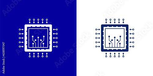 chipset icon - chip. modern logo of chipset or microchip outline style. CPUs. flat chips symbol. computer component vectors. technology