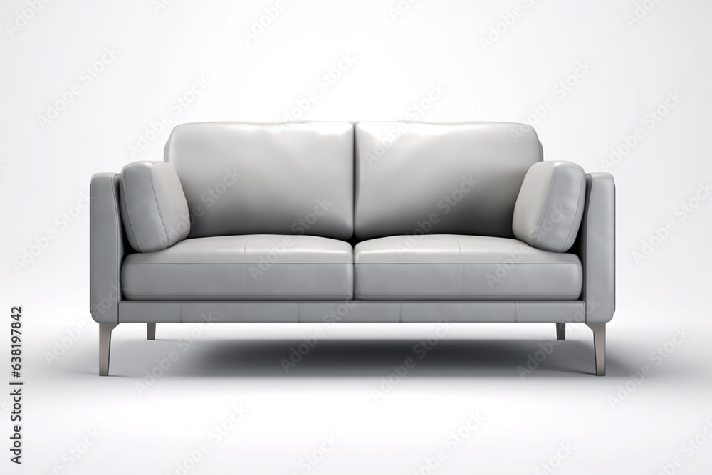 Modern grey leather sofa furniture isolated on white background. Modern grey leather sofa furniture isolated on white background.