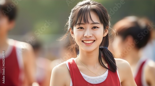 陸上部・部活・スポーツをする高校生・中学生・10代の学生・生徒（Generative AI）
