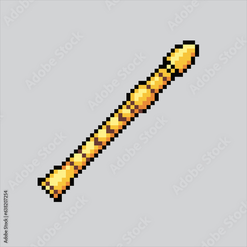 Pixel art illustration Flute. Pixelated Flute. Flute music icon pixelated
for the pixel art game and icon for website and video game. old school retro.