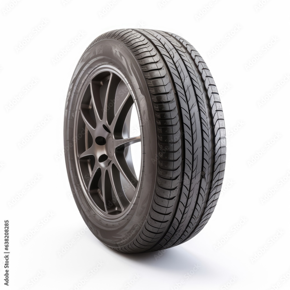 Obraz premium Car tire on white background