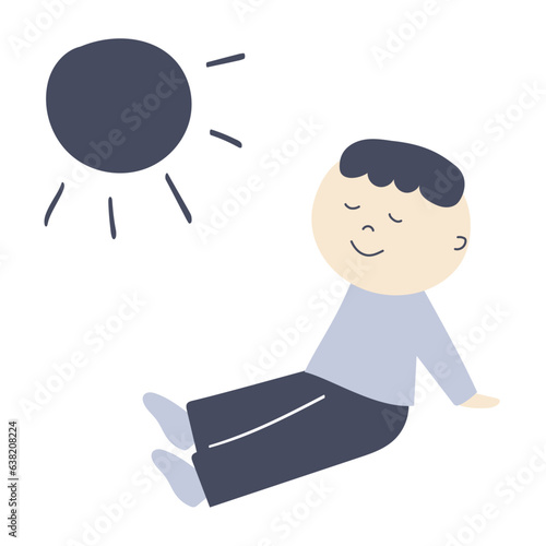 man basking in the sun