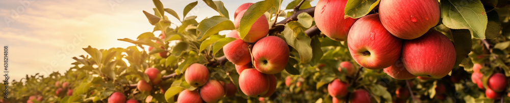 A Banner Photo of Apples Growing on a Farm A Banner Photo of Apples Growing on a Farm