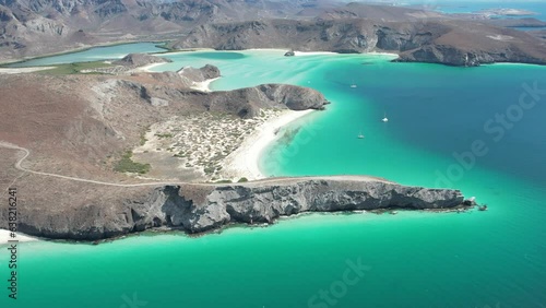 Balandra, Baja California Sur, México, dron 4k