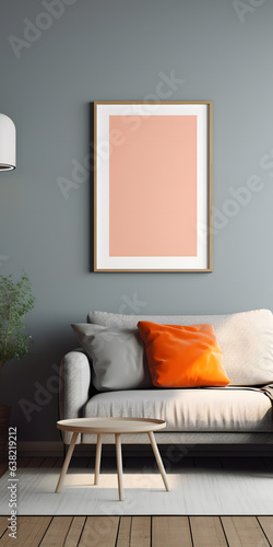 Contemporary Living with Art: Blank Frame Showcase, generative ai